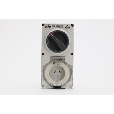 Sw Socket 3Pin 10A 250V 1Ph IP66 Grey