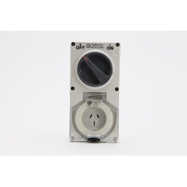 Sw Socket 3Pin 15A 250V 1Ph IP66 Grey
