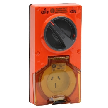 Sw Socket 3Pin 15A 250V 1Ph IP66 Orange