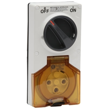 Sw Socket 3Pin 32A 250V 1Ph IP66 White