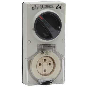 Sw Socket 4Pin 16A 500V 3Ph IP66 Grey