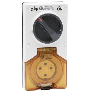 Sw Socket 4Pin 16A 500V 3Ph IP66 White