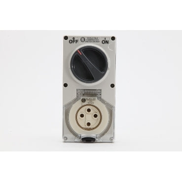 Sw Socket 4Pin 20A 500V 3Ph IP66 Grey