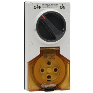 Sw Socket 4Pin 32A 500V 3Ph IP66 White