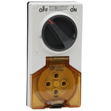 Sw Socket 4Pin 50A 500V 3Ph IP66 Grey