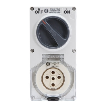 Sw Socket 5Pin 16A 500V 3Ph IP66 White