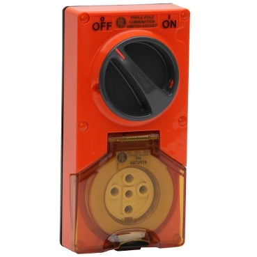 Sw Socket 5Pin 16A 500V 3Ph IP66 Orange