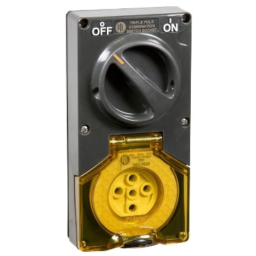 Sw Socket 5Pin 20A 500V 3Ph IP66 Chemical Grey