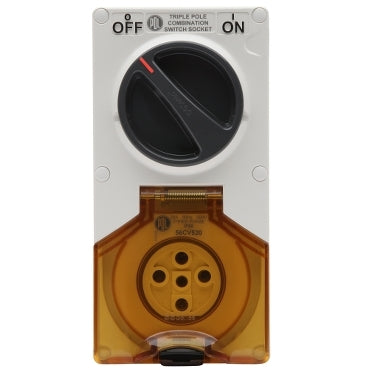 Sw Socket 5Pin 20A 500V 6Ph IP66 White