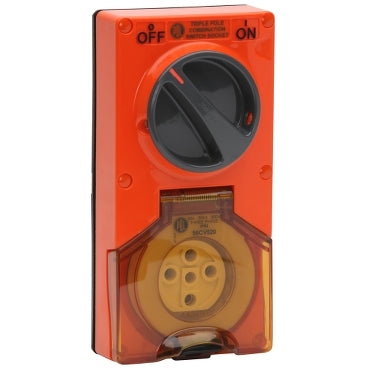 Sw Socket 5Pin 20A 500V 3Ph IP66 Orange
