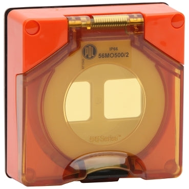 Cover 2Hole 500/600 Series Module IP66 Grey
