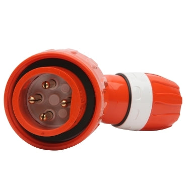 Valox Plug Angled 4Pin 20A 500V 3Ph IP66 Orange