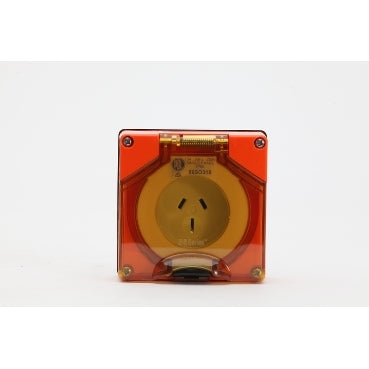 Socket 3Pin 15A 250V 1Ph IP66 Orange