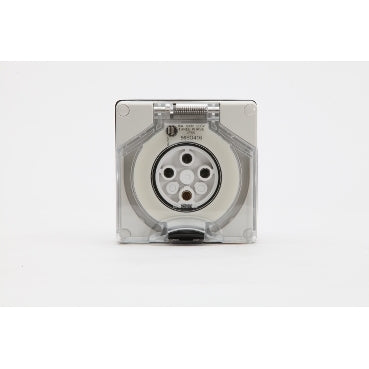 Socket Outlet 4Pin 16A 500V 3Ph IP66 Grey