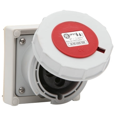 Caravan Cee Socket 4Pin 32A 400V IP57 Grey