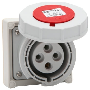 Caravan Cee Container Socket 4Pin 32A 400V IP57 Grey