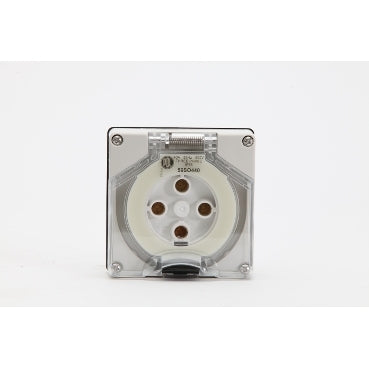 Socket Outlet 4Pin 40A 500V 3Ph IP66 Grey