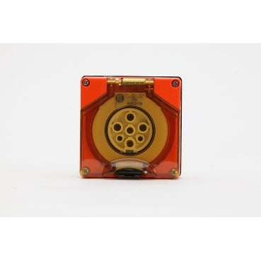 Socket Outlet 7Pin 16A 500V 3Ph IP66 Grey