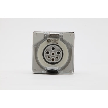 Socket Outlet 7Pin 20A 500V 3Ph IP66 Grey