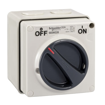 Switch 20A 2P 250V IP66 Grey