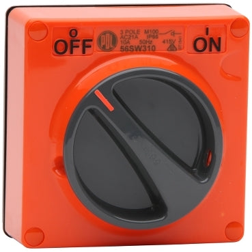 Switch 10A 3P 500V IP66 Orange