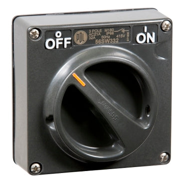 Switch 32A 3P 500V IP66 Chemical Grey