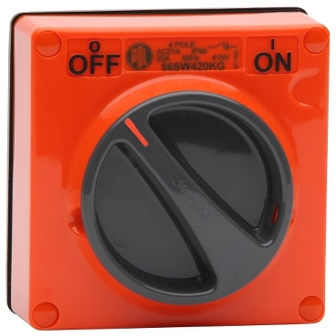 Switch Motor Rated 20A 4P 500V IP66 Orange