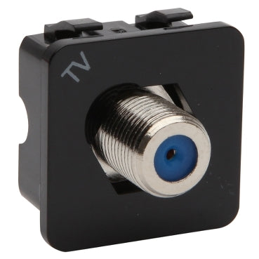Module F-Type Connector Engraved TV Black