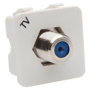 Module F-Type Connector Engraved TV White