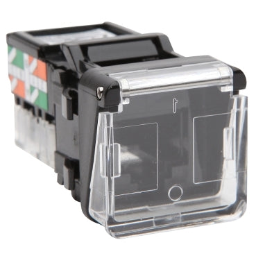 Module Dataplus Cat5 RJ45 with Hinged Lid Black