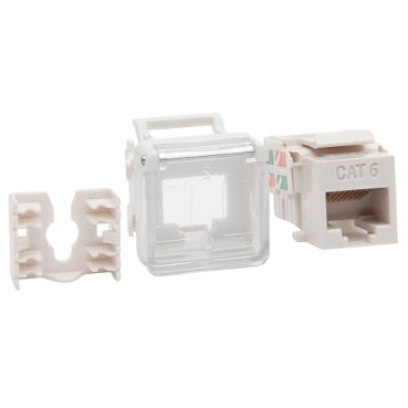 Module Dataplus Cat5 RJ45 with Hinged Lid White