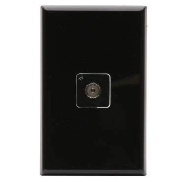 TV 75 Ohm Socket Outlet Rear F-Type Connect Black