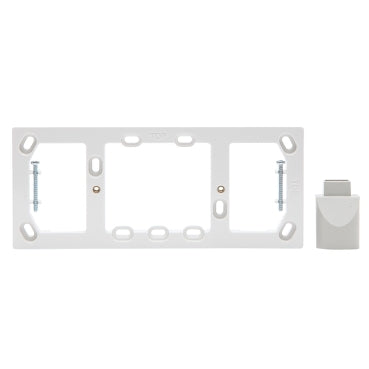 Mounting Block 4Gang with 25mm Conduit Adaptor White