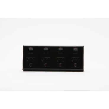 Switched Socket 10A 4Way Horiz Black