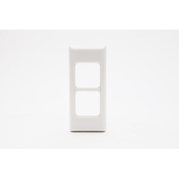 Grid and Plate Architrave 2Gang White