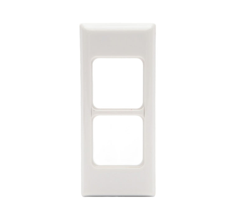 Grid and Plate Architrave 2Gang White