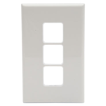 Grid and Plate 3Gang White