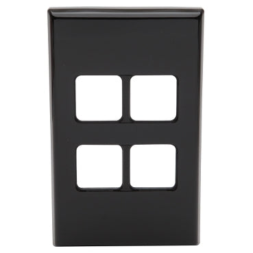 Grid and Cover Plate 4Gang Black