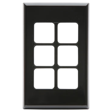 Grid and Cover Plate 6Gang Black