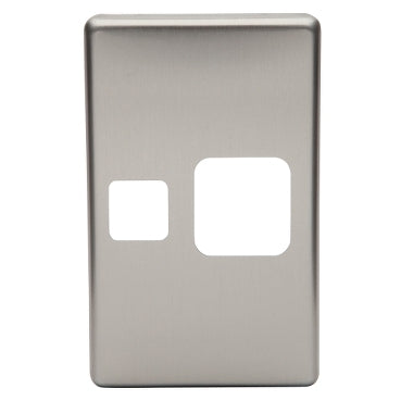 Cover Plate Switched Socket Sgl Vert Brushed Bronze