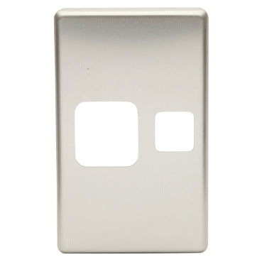 Cover Plate Switched Socket Sgl Vert Stainless Steel