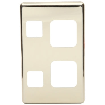 Cover Plate Switched Socket Double Vert Polished Brass