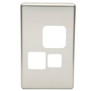 Cover Plate Switched Socket Sgl Extra Sw Horiz S/Steel