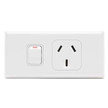 Worktop Switched Socket 10A Sgl White