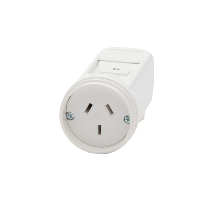 Pendant Cord Connector Switched 10A White