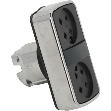 ZB4 Pbutton Double Head Flush Black