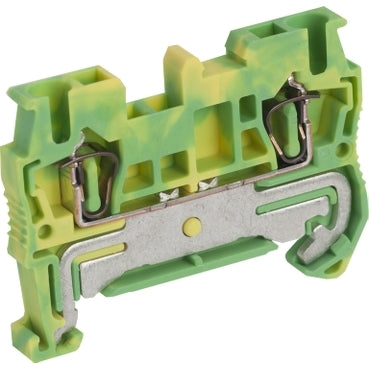 NSY Spring Terminal 2.5mm 2pt Green/Yellow Protective Earth