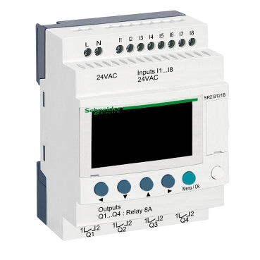 Zelio SR2 Smart Relay 24VAC 8in 4x Relay Output Clock
