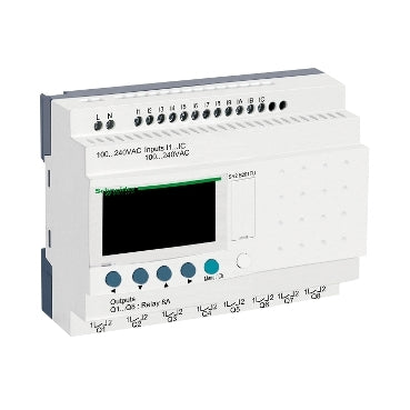 Zelio SR2 Smart Relay 100-240VAC 12in 8x Relay Output Clock