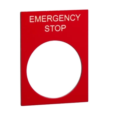 ZB2 BY2330 Legend Plate EMERGENCY STOP
